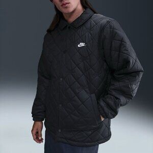 NEW $140 Nike Club Coaches Quilted Therma-Fit Jacket Black HV1377-010 Men Size S